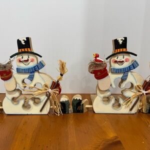 Festive Snowman Decor Set candle holders